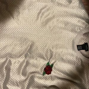 White Jersey type crop top